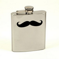 Stainless "Moustache" Flask - 7 Oz.